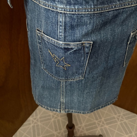 BAPE sz XS Blue Denim Dress 3/4 Sleeve Bapesta Pocket Made in Japan Button Up - Picture 4 of 15